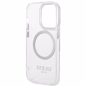 Guess GUHMP14XHTRMS iPhone 14 Pro Max 6.7" hõbedane/hõbedane hard ümbris Metal Outline Magsafe