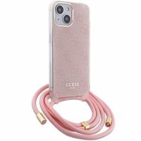 Guess GUHCP15SHC4SEP iPhone 15 / 14 / 13 6.1" roosa ümbris Crossbody Cord 4G Print