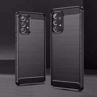 Carbon Case Paindlik TPU kate Samsung Galaxy A73 musta värvi