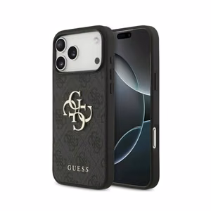 Guess PU 4G Metal Logo ümbris Apple iPhone 18 Pro Max telefonile, hall