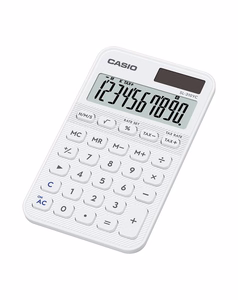 Casio SL-310YC-WE calculator, battery and solar-powered, white