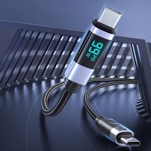 Orico LDC2C USB-C–USB-C PD kaabel LED-ekraaniga, 100 W, 480 Mbps, 2 m, 2 tk – must