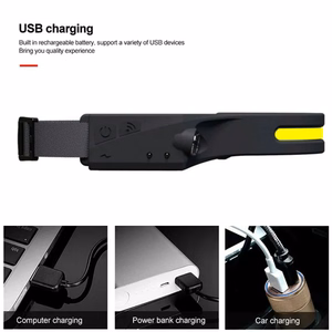 USB-C kaudu laetav LED-pealamp liikumisanduriga, IPX4, 1200 mAh – must