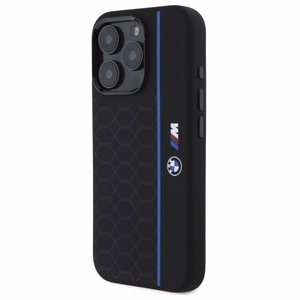 BMW Silicone Hexagon sinine Line MagSafe Ümbris jaoks iPhone 16 Pro Max - must