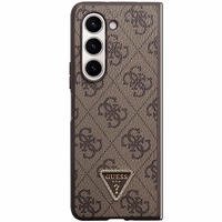 Guess Leather 4G Triangle Strass ümbris jaoks Samsung Galaxy Z Fold 5 - brown