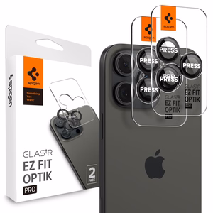 Spigen Glas.tR EZ Fit Optik kaamerakaitse iPhone 14 Pro / Pro Max / 15 Pro / Pro Max / 16 Pro / Pro Max 17 Pro / 17 Pro Max - must 2 tk.