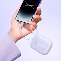 Dudao K32 22.5W 10000 mAh Powerbank with Built-in USB-C/ Lightning Kaabel - Purple