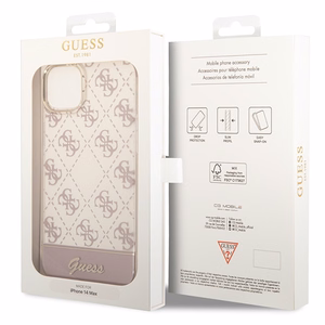 Guess GUHCP14MHG4MHP iPhone 14 Plus/ 15 Plus 6.7" roosa/roosa ümbris 4G Pattern Script