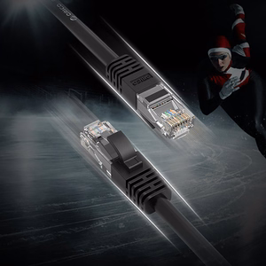 Orico PUG-C6 CAT6 1000Mbps RJ45 Ethernet võrgukaabel LAN ümmargune 5m - must