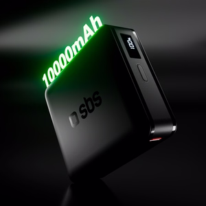 SBS HD 30W 10000mAh USB-C Akupank koos LCD Ekraan - must