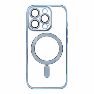 Чехол для iPhone 16 PRO Electro Mag Cover совместимый с MagSafe синий