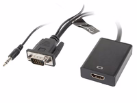 Lanberg AD-0021-BK video adapteri kaabel 0.2 m HDMI Type A VGA (D-Sub) must