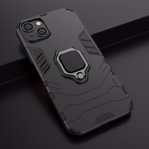 Чехол Ring Armor для iPhone 14 бронированный с магнитным кольцом-держателем чёрный