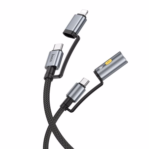 Kaabel All-in-one USB C / Lightning to USB C / Auto suitsetaja pesa Hoco PD 3A 60W 1,2 m U138 hall