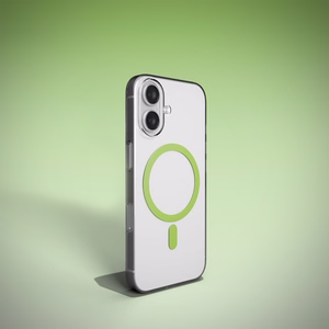 Puro Lite Mag TPU+PC Ümbris Compatible with MagSafe jaoks iPhone 17 - Läbipaistev with Roheline Ring
