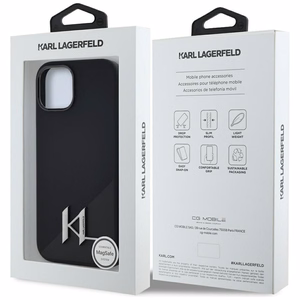 KARL LAGERFELD ümbris jaoks IPHONE 15 compatible with MagSafe KLHMP15SSCMKMPCK (Silicone Initial Metal Logo) must