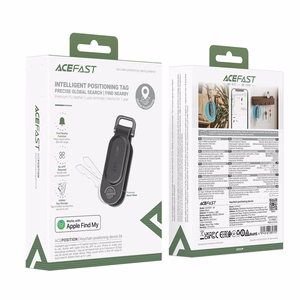 Acefast S4 Bluetooth Keychain Locator Compatible with Apple Find My - Black