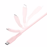 ENERGEA Kaabel Flow USB-C - USB-C1.5m roosa/pink 240W 5A PD Fast Charge