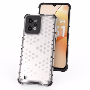 Honeycomb case бронированная крышка с гелевой рамкой Realme C31 прозрачный