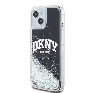 DKNY Liquid Glitter Big Logo iPhone 15 Plus / 14 Plus Ümbris - Must