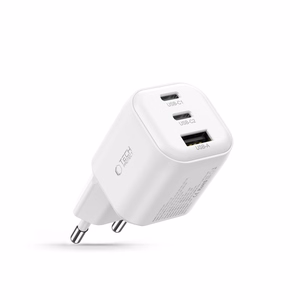 Tech-Protect NCA100W-GaN 3 pesaga 100 W PD 3.2/QC 3.0 seinatoiteadapter – valge