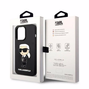 Karl Lagerfeld Silicone Ikonik ümbris jaoks iPhone 14 Pro - must