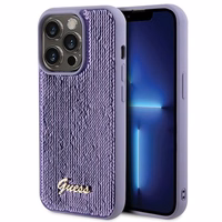 Guess Sequin Script Metal ümbris jaoks iPhone 15 Pro Max - lilla