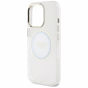 Guess IML Metal Colored Circle Classic Logo MagSafe ümbris jaoks iPhone 16 Pro - valge
