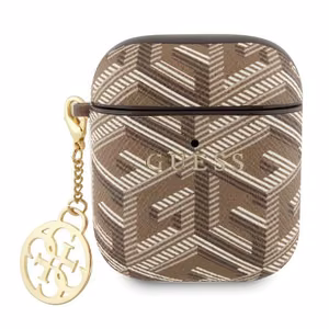 Guess GUA2PGCE4CW ümbris jaoks AirPods 1/2 - brown GCube Charm
