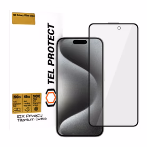 Tempered glass Tel Protect 10X Privacy Titanium jaoks Iphone 15 Pro (envelope)