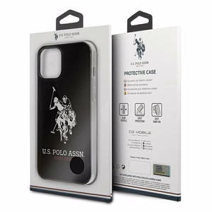 US Polo USHCP12LTPUHRBK Shiny Big Logo ümbris seadmele iPhone 12 Pro Max 6.7", must