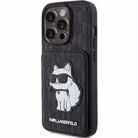 Karl Lagerfeld Saffiano Cardslots and Stand Monogram Choupette Ümbris jaoks iPhone 15 Pro - must