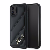 Karl Lagerfeld Diagonal Quilted Script ümbris jaoks iPhone 11 / Xr - must