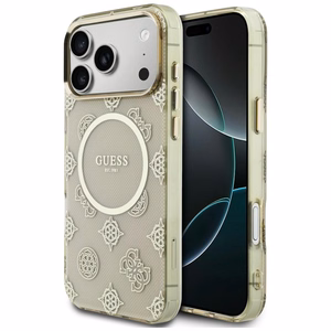 Guess IML Peony Dot MagSafe Ümbris for iPhone 17 Pro Max - beež