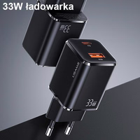 USAMS võrgulaadija 1xUSB-C+1xUSB T43 33W (ainult pea) PD3.0 +QC3.0 kiirlaadimine valge CC144TC02 (US-CC144)