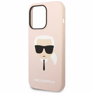 Karl Lagerfeld KLHCP14XSLKHLP iPhone 14 Pro Max 6.7" жёсткий чехол розовый/розовый Silicone Karl`s Head