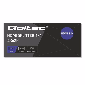 Qoltec 51799 aktiivne HDMI jagur 4 x HDMI 4K x 2K | 6Gb/s | 60Hz