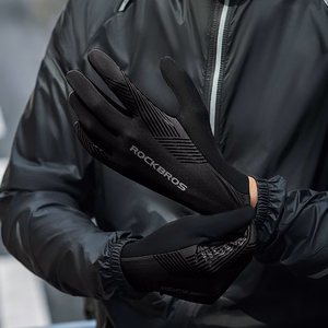 Rockbros cycling gloves spring/summer/autumn, full, size: XXL - black