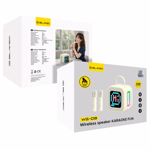 Blavec портативная Bluetooth колонка WS-09 Karaoke Fun - 10W с 2 микрофонами и дисплеем (WS09-2MBE) бежевый