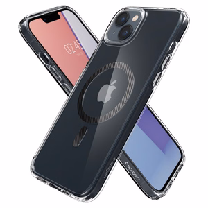 Spigen Ultra Hybrid Mag ümbris MagSafe'iga iPhone 14 Plus'ile - läbipaistev hall