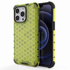 Honeycomb Case броневой чехол с TPU бампером для iPhone 13 Pro зелёный
