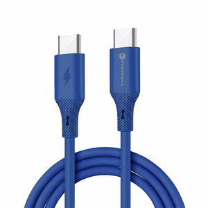 Kaabel USB C USB C Forcell F-Energy QC4.0 PD 3A 60W Silikoon 1 m C344 tumesinine