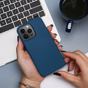 SILICONE case jaoks IPHONE 15 Pro sinine