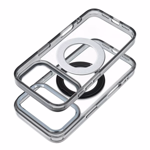 Case for iPhone 15 Pro Frame Circle Stand compatible with MagSafe black