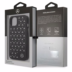 Mercedes Silver Stars Pattern чехол для iPhone 13 mini - чёрный