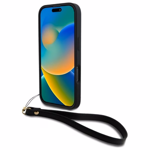 DKNY Wrist Strap Stock Logo iPhone 16 Pro Max Ümbris - Must