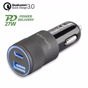 Автомобильное зарядное устройство Rapid+ 27W с Quick Charge, серый / черный