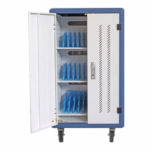 Techly Ventilated laadimis Station Trolley 30 Notebook või Smartphone must/hall