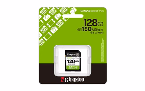 Kingston memory card 128GB SDXC Canvas Select Plus Gen3 150MB/s C10 UHS-I U1 V10