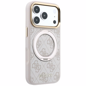 Guess Ring Stand 360 4G Classic Logo MagSafe ümbris mudelitele iPhone 17 Pro Max / 18 Pro Max, roosa